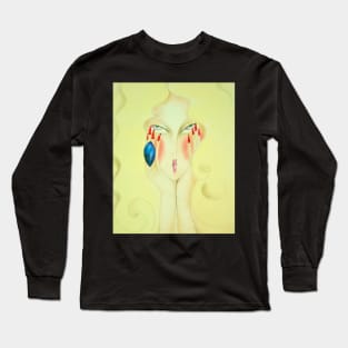 BLONDE FASHION 70S GIRL POSTER DRAWING Long Sleeve T-Shirt